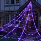 8 Modes Halloween Spider Web Lights Glow Waterproof Luminous Halloween Spider 5m Triangle Scary Giant Spider Bar
