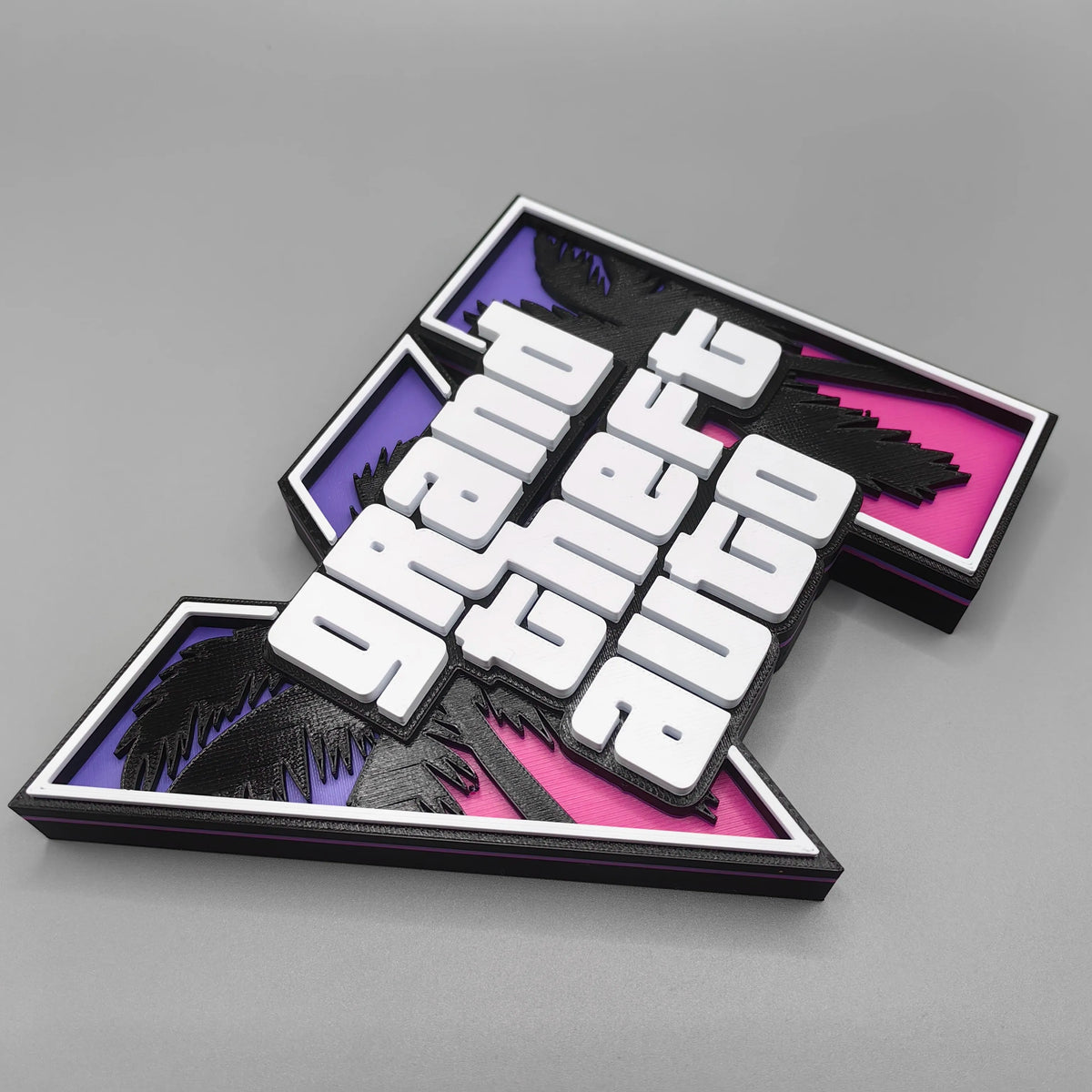 In Stock Custom 3d Gta 6 Grand Theft Auto Logo Stand Creative Desktop Ornament Game Peripheral Display Decor For Home Office