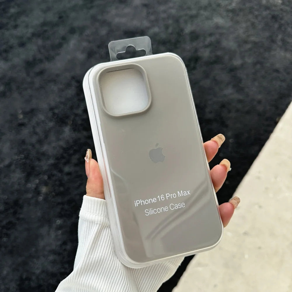Luxury Liquid SIilicone Solid Candy Color Phone Case for Apple iPhone 17 Pro 16 15 14 13 18 Pro Max Shockproof Cover with Logo