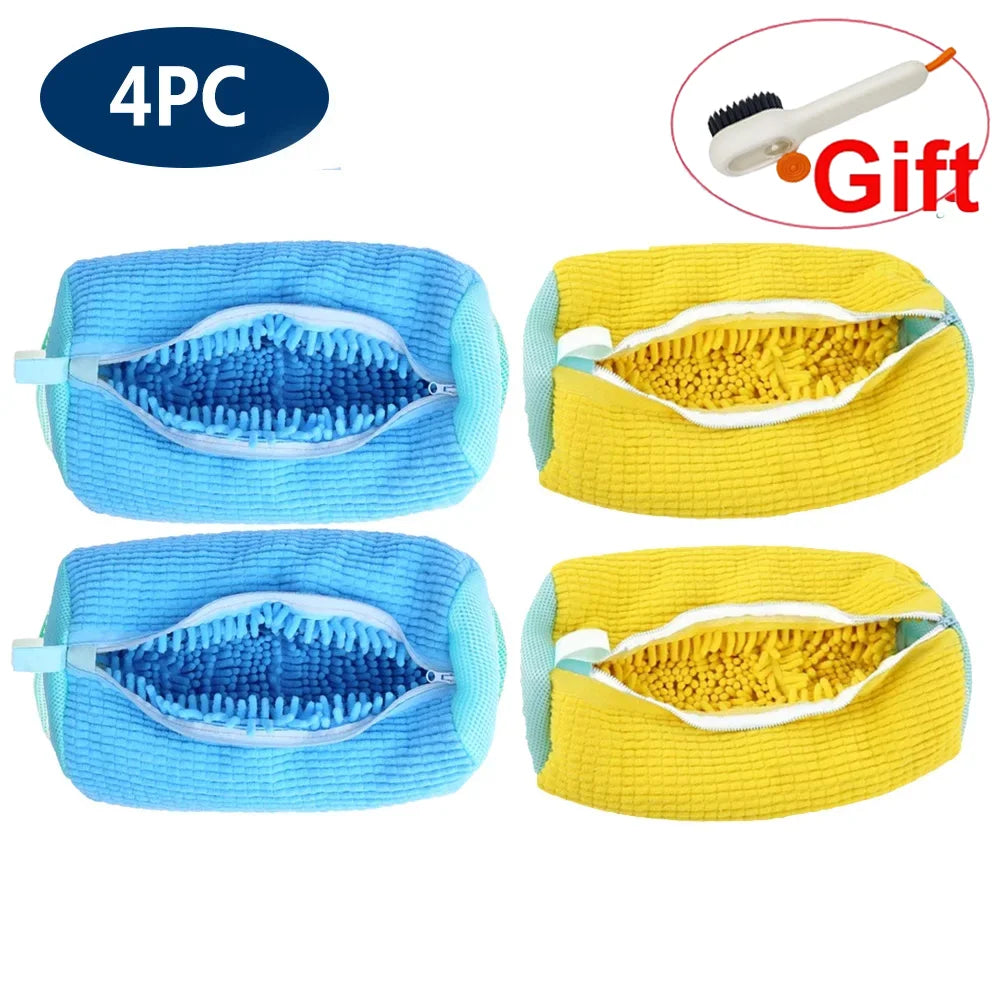 Shoes Washing Bag Laundry Bag Padded Shoe Protector Fluffy Fiber Polyester Laundry Wash Bag Machine Washable Organizer