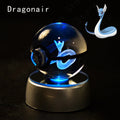 Pokemon Crystal Ball 3D Mewtwo Pikachu Gengar Pokeball 3D Night Light Lamp Glass Statue Pokemon Crystal Ball Birthday Gift