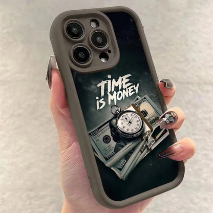 "Time is Money" Print iPhone Case – Soft Cover