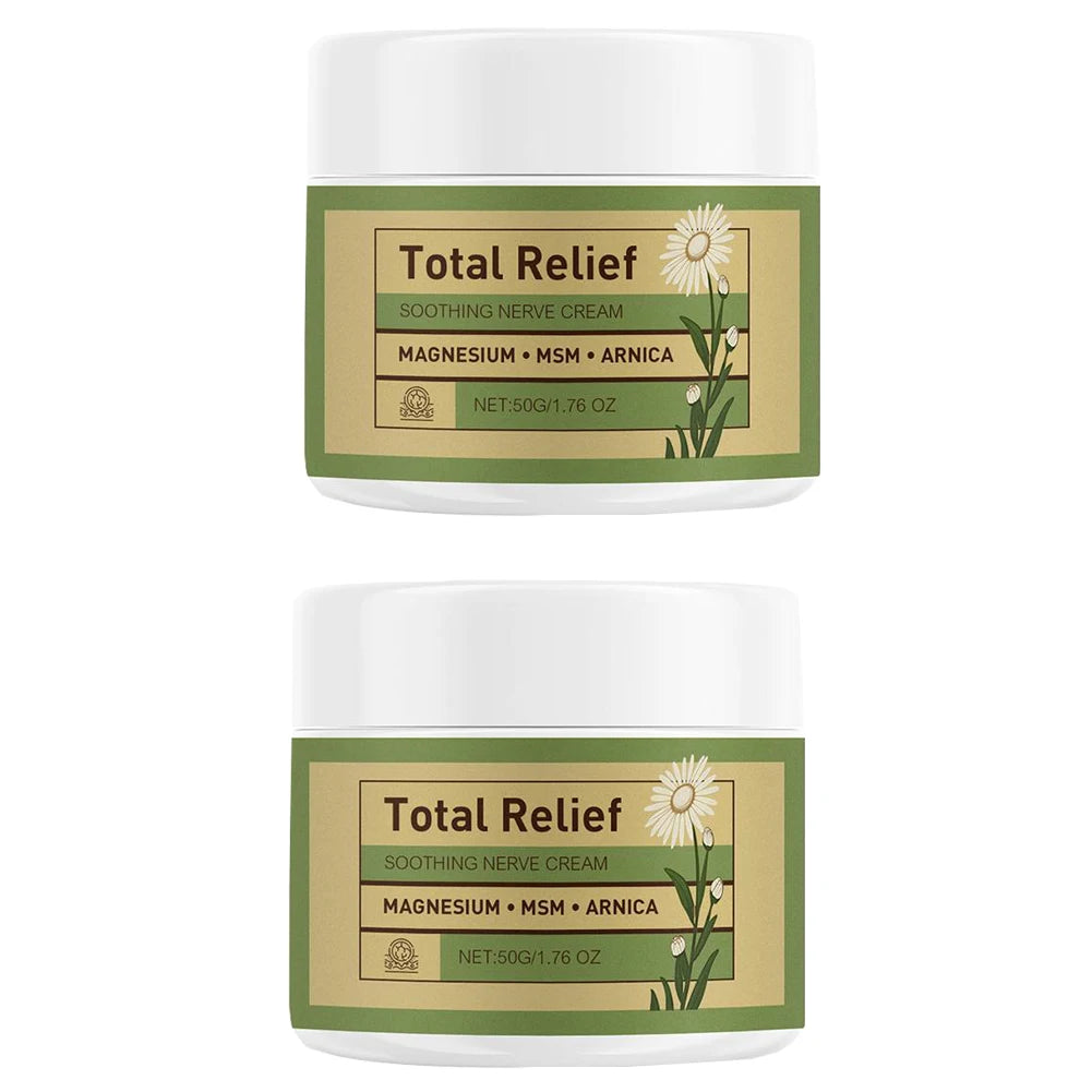 New Total Relief Soothe Magnesium Soothing Body Cream Non-Greasy Knees Muscles External Massage Care MSM  Arnica Mild Daily Care