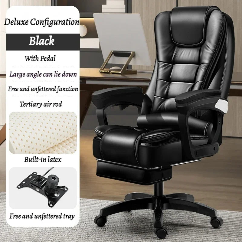 Leather Executive Office Chair Gaming Adjustable Modern Ergonomic Chair Mobile Massage Designer Silla Oficina Salon Furniture