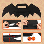 Halloween Pet Bat Wings Costume Cat Dog Clothes with 2 Pumpkin Bells Cosplay Outfit for Small Cats Dogs Party Dress Up Fun
