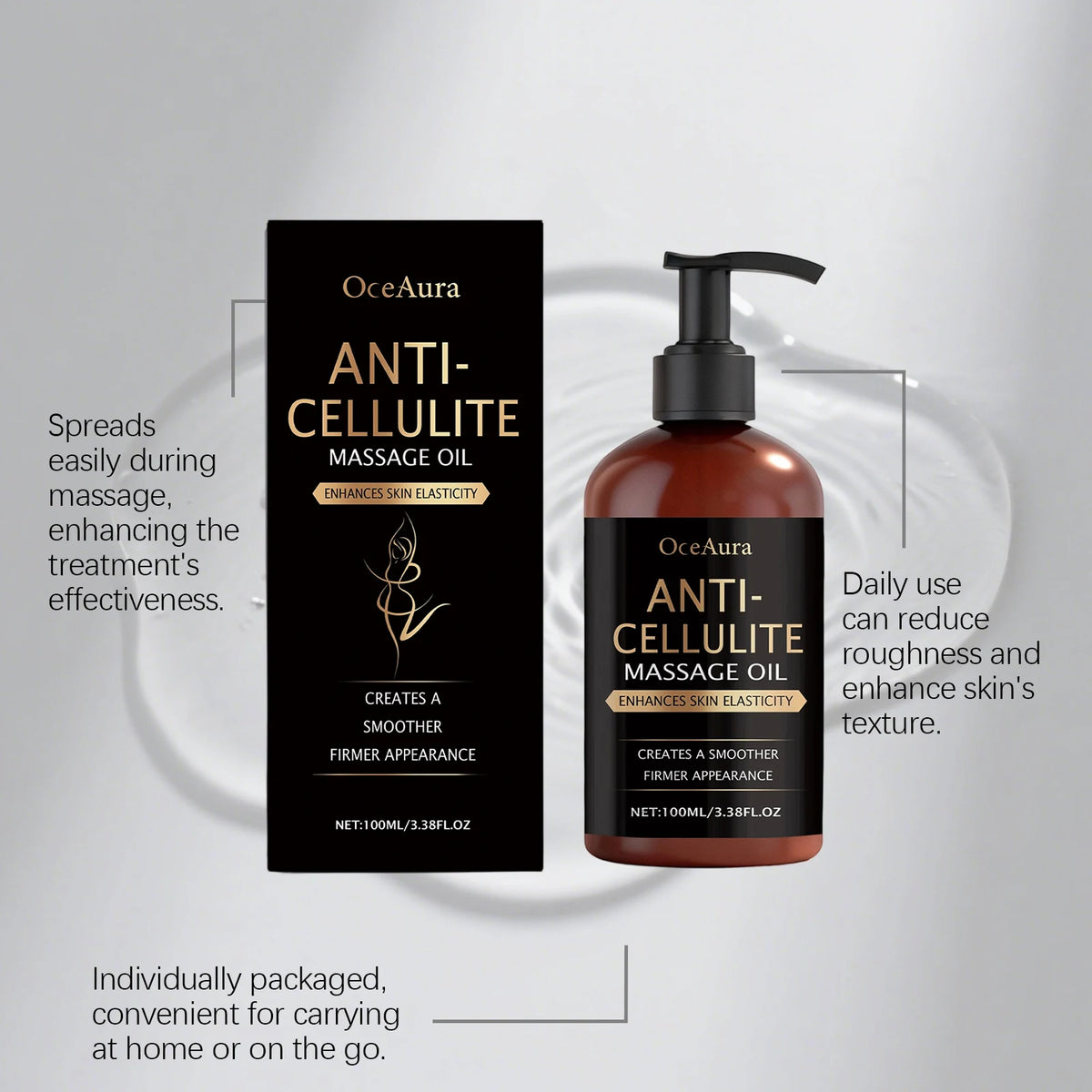 100ML Anti-cellulite Body Oil Moisturizing & Nourishing Enhance Smoothness Firming Soothing Discomfort Mild Body Essence Oil