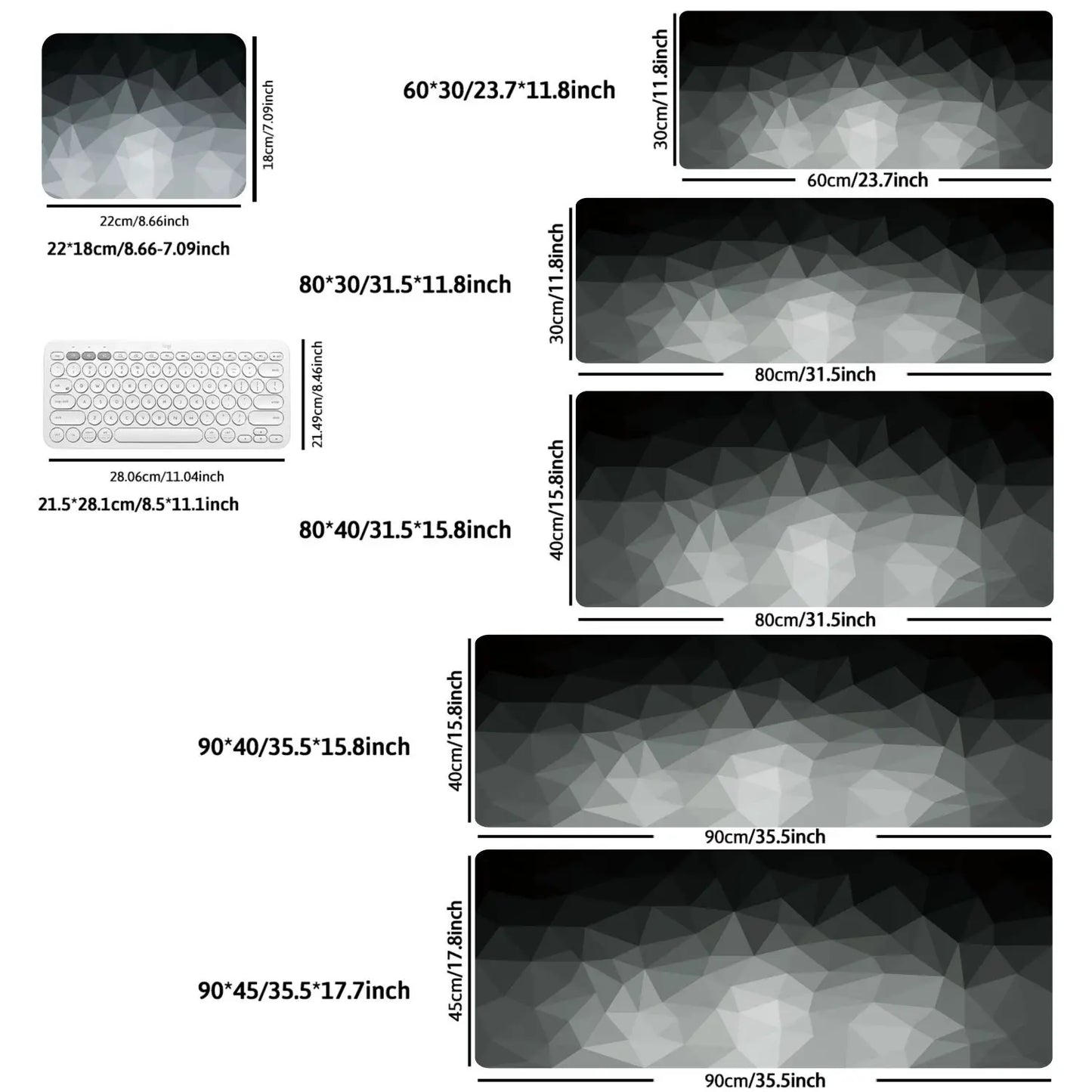 Large Thickened Gaming Mouse Pad | Stitched Edges, Non-Slip Base, Multiple Sizes