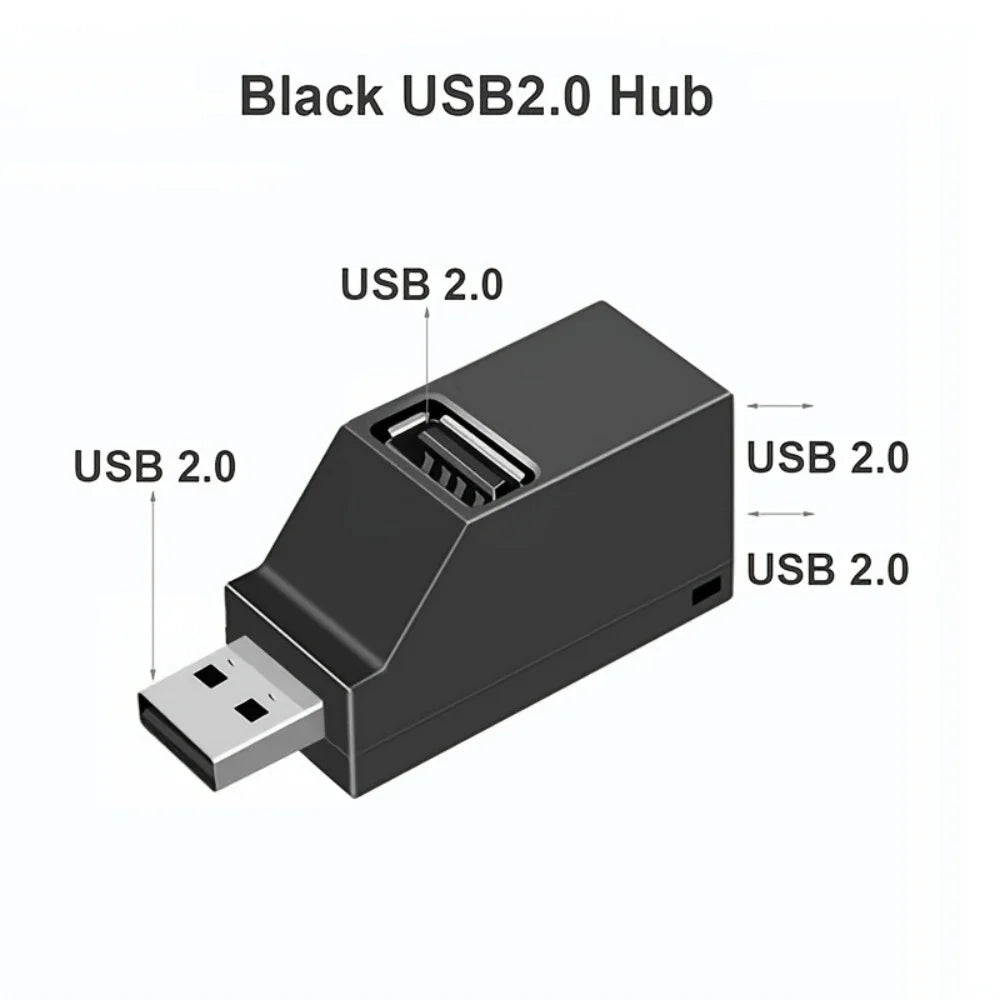 1Pcs USB 3.0 Adapter HUB Mini Splitter Box 1 to 3 Ports High Hi-Speed USB 2.0 Extender  For PC Laptop U Disk Card Reader