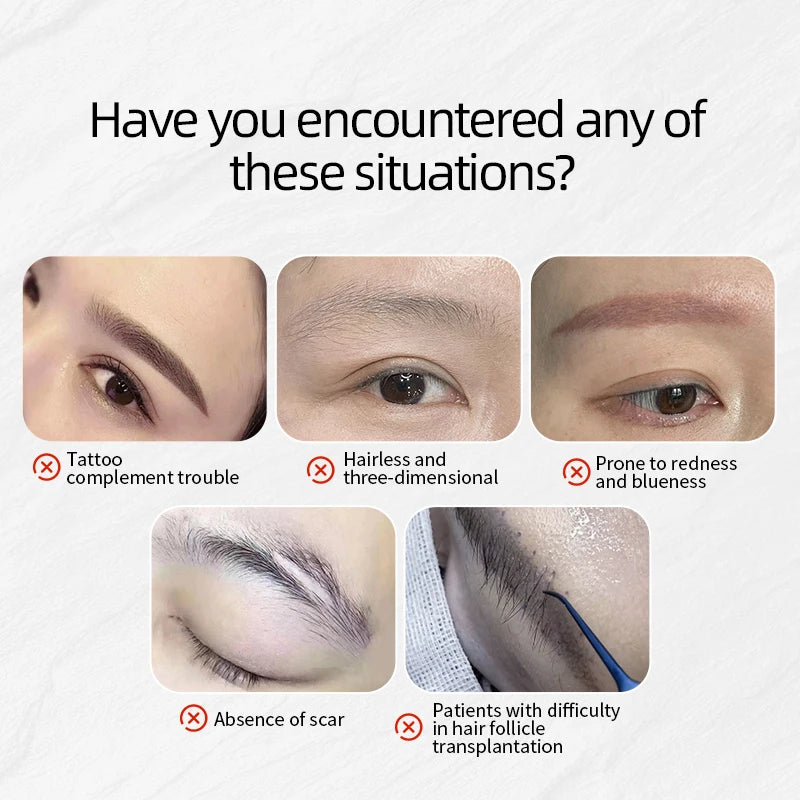 Real Eyebrow Texture Protein Fiber Cloned Eyebrows - Semi-Permanent PMU Microblading Eyebrow Pigment, Permanent Makeup Artists