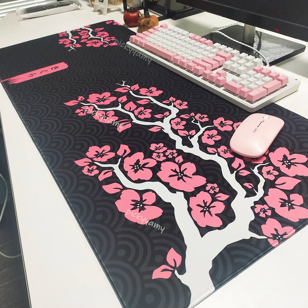 Pink Cherry Blossoms Mousepad Home Computer Table Large Pc Mouse Pad Art Sakura Keyboard Mause Rug Desk Mat Office Accessories
