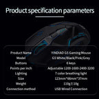 Wired Mouse Six Keys Luminous Game E-Sports Machinery Computer Accessories