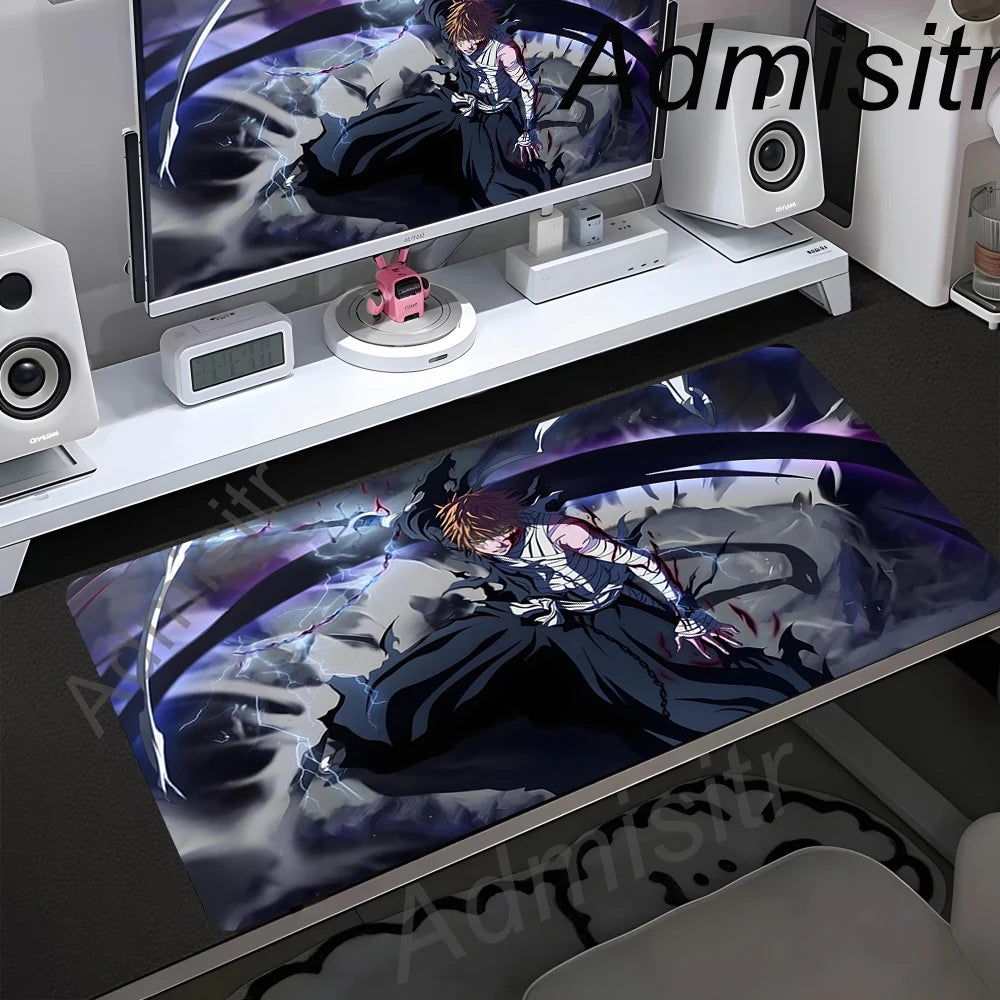 Bleach Kurosaki Ichigo Anime Mouse Pad Pc Gamer Accessories Desk Mats Rubber Carpet Mousepad Office Table Pads Gaming Mouse Mats