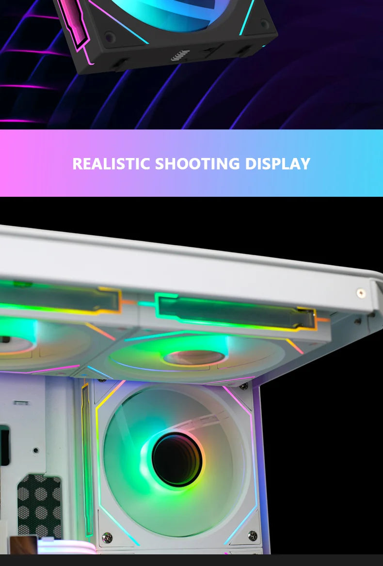 JUMPEAK MX120 360mm Modular Wireless Splicing PC 120mm Case Cooling Fan ARGB Infinite Mirror Effect For Computer Water Cooler