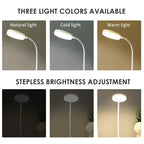 Flexible LED Desk Lamp with 3-Level Dimmer, USB Powered, Eye-Caring, Warm, White Light, Perfect for Home, Office, Reading, Study