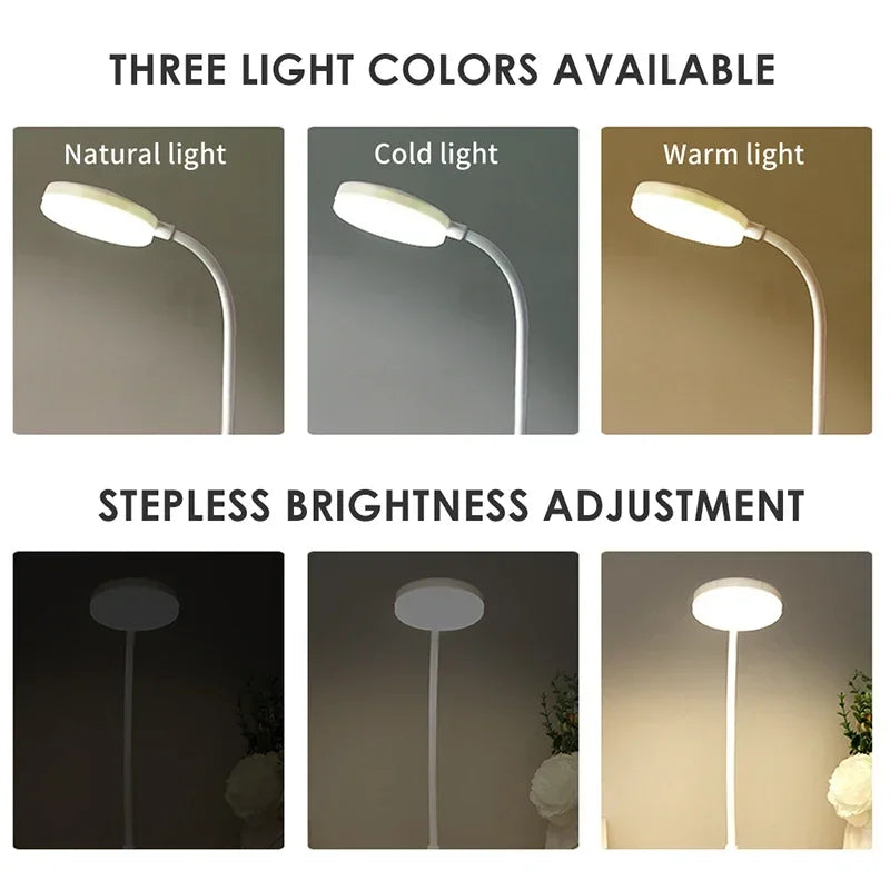 Flexible LED Desk Lamp with 3-Level Dimmer, USB Powered, Eye-Caring, Warm, White Light, Perfect for Home, Office, Reading, Study