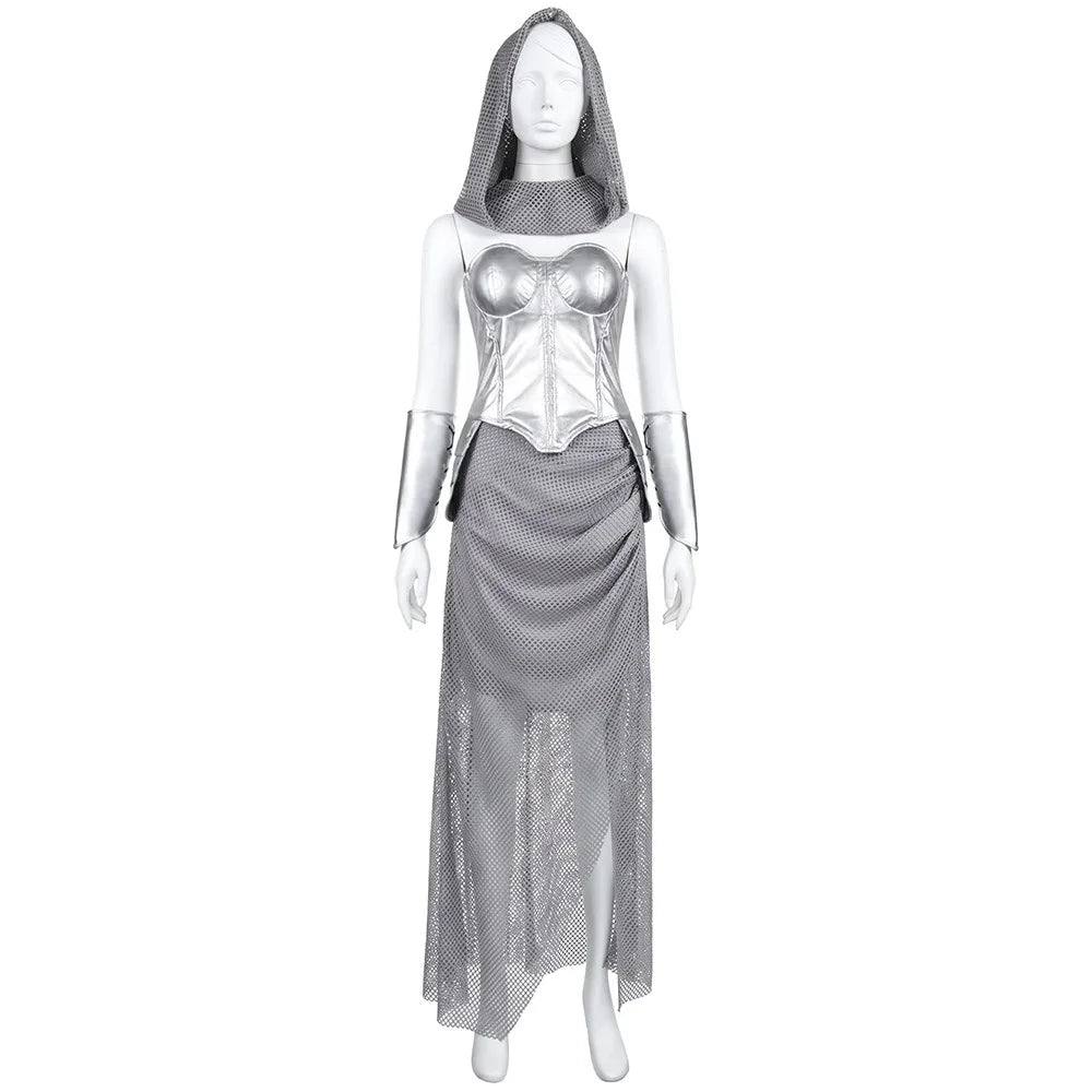 Women Medieval Knight Warrior Costume Skirt Top Headband Bracelet Halloween Renaissance Princess Cosplay