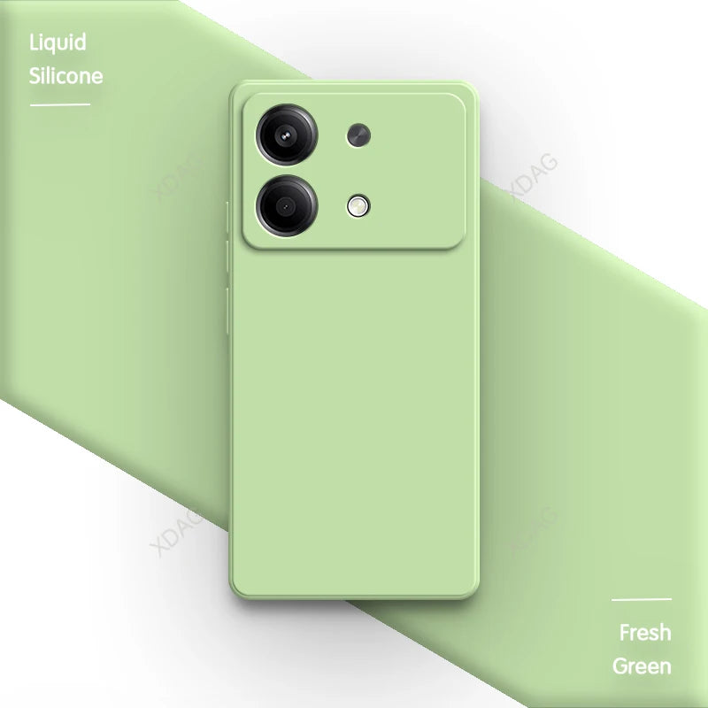 Liquid Silicone Cover for Xiaomi Redmi Note13 Note 13R 13 R Pro Plus 13RPro 5G Square Soft Original Mobile Phone Accessorie Case