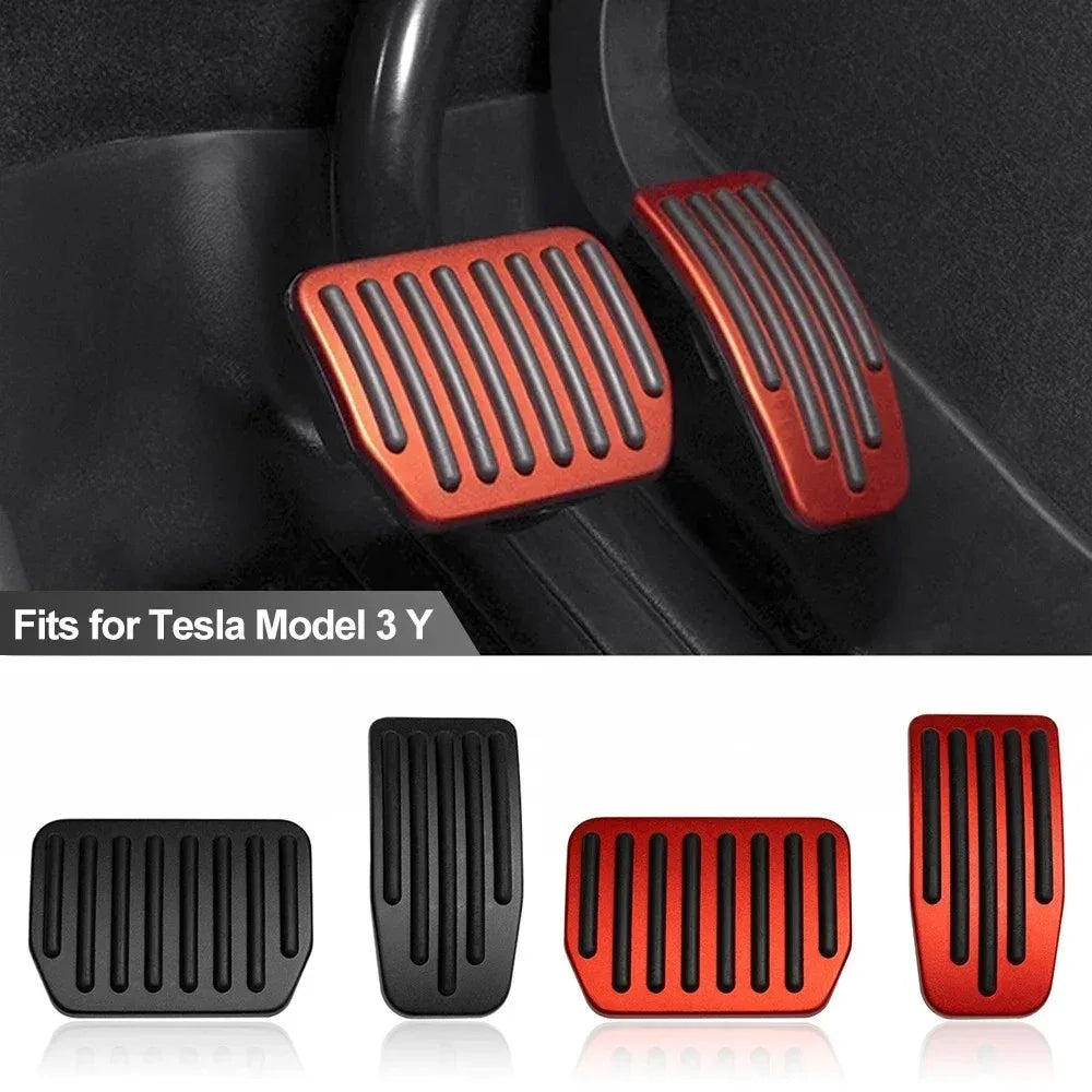 For Tesla Model Y 3 Highland Upgrade Foot Pedal Pads Cover Non-slip Accelerator Brake Rest Performance Aluminum Mats Accessories
