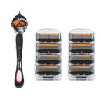5-Layer Replaceable Safety Blades, Men's Manual Razor, Stainless Steel Blades, Suitable for Daily Facial Cleaning and Care