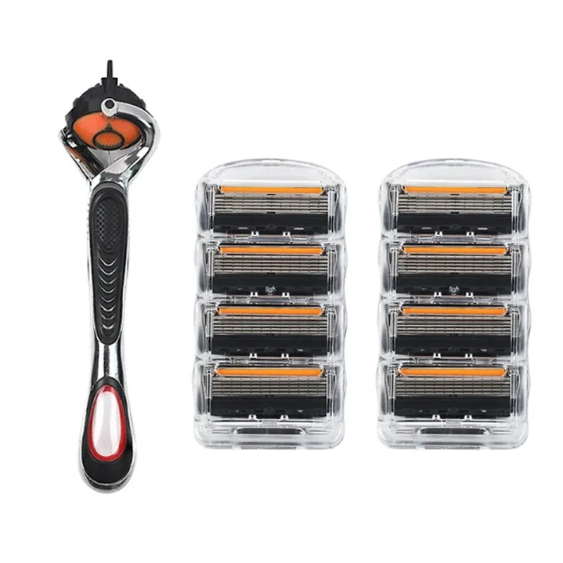 5-Layer Replaceable Safety Blades, Men's Manual Razor, Stainless Steel Blades, Suitable for Daily Facial Cleaning and Care