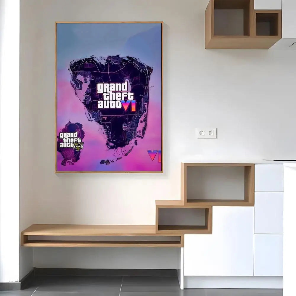 Hot Game G-Gta 6 Poster Paper Print Home Living Room Bedroom Entrance Bar Cafe Art Painting Decoration