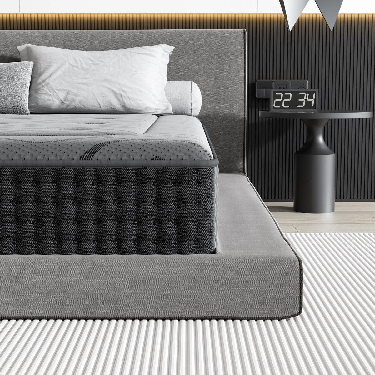 Dewinner Hybrid Mattress with Pocket Springs, 30 cm Height, Memory Foam Support, Medium Firmness, 7 Comfort Zones, Perfect Support, Reinforced Edges, Oeko-Tex Certified