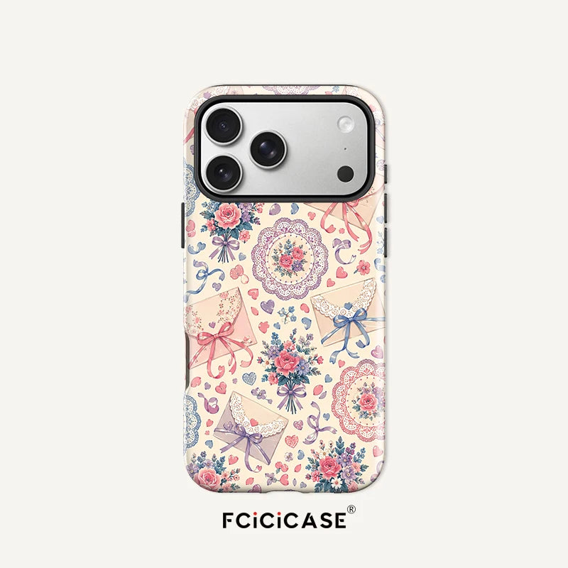 Fcicicase Lovely Flower Case For Iphone 18 17 16 Pro Max 15 14 13 12 Plus 11 For Magsafe Wireless Charge PC +TPU Back Cover Capa