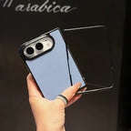 High Quality Solid Color Woven Texture Shockproof Folding Phone Case For IPhone Duo Fashionable Phone Protective Case