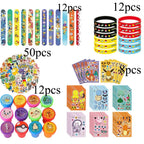 PokeMoned Theme Party Favors Slap Bracelets Stickers Keychain Party Gifts Goodie Bag Stuffers Fillers Birthday Party Decorations