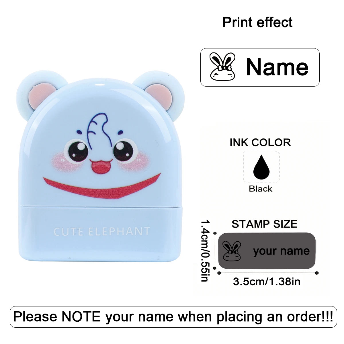 Personalized Cute Name Stamp Waterproof Clothing Label for Kids Self Ink Stamp for Kindergarten School Bags Custom Stamp