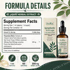 Lymphatic Drainage Drops 60ml Supplement Help Bloat Relief & Immune System Health with Cleavers,Red Clover and Stillingia Root