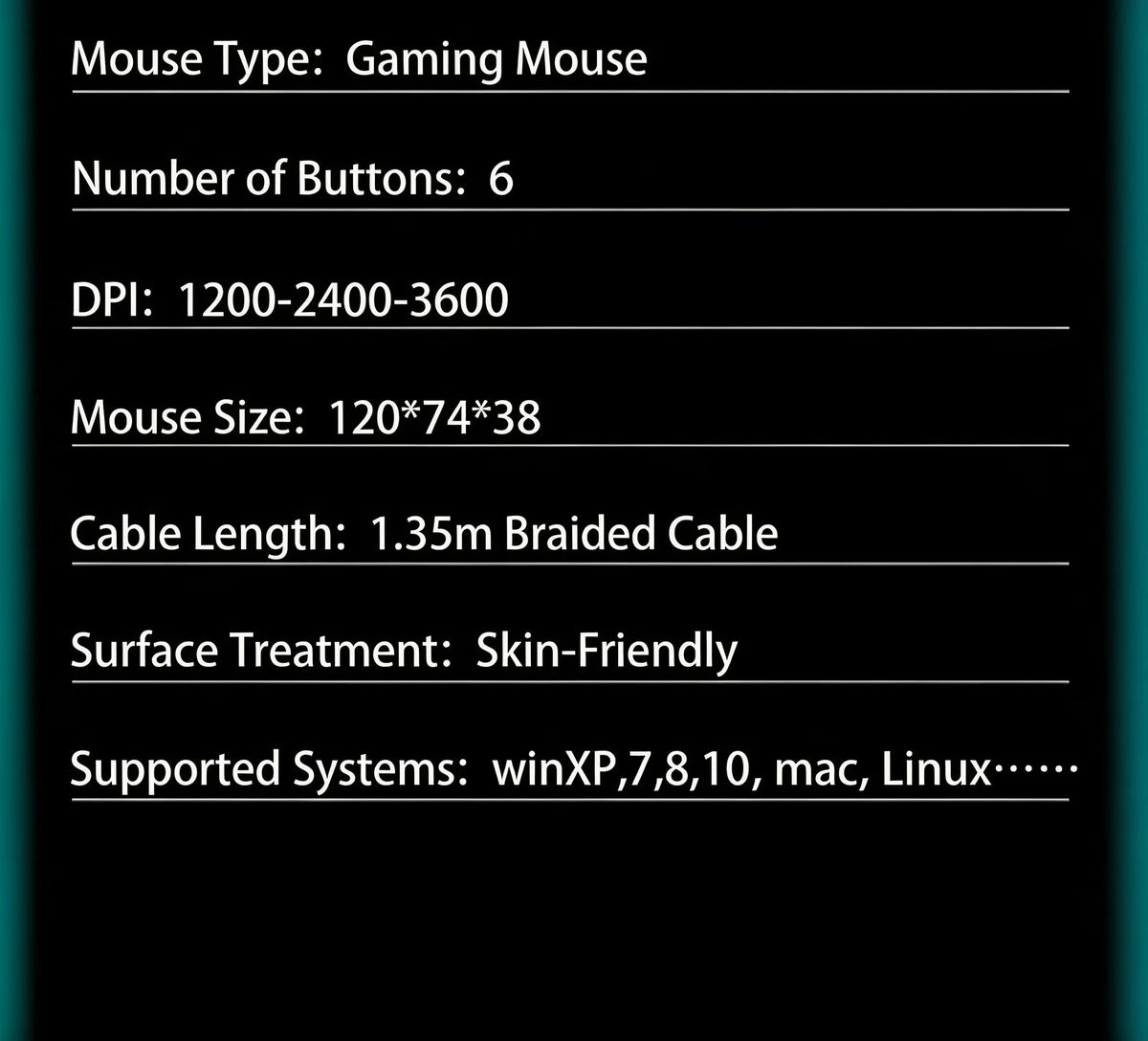 Wired Gaming Mouse RGB Breathing Light 3 Level Adjustable DPI Ergonomic Symmetric Design Skin Friendly Surface Computer Mice