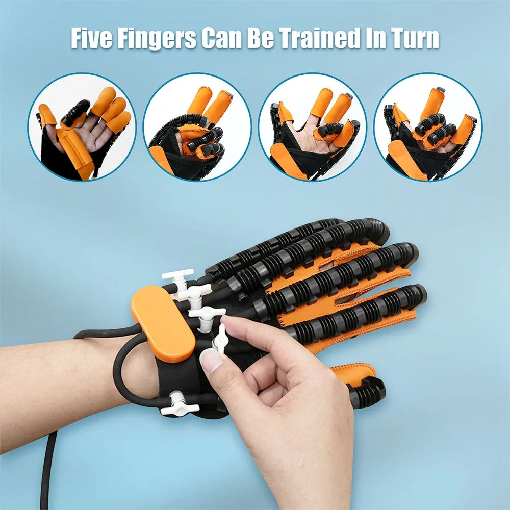 Left & Right Rehabilitation Robot Gloves Hand Massage Device for Stroke Hemiplegia Hand Function Recovery Finger Workout Trainer