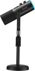 XLR/USB Gaming Microphone Kit: Dynamic PC Mic for Streaming Podcasting,  Mute Button, Reverb Effects, RGB Computer Mic with Arm