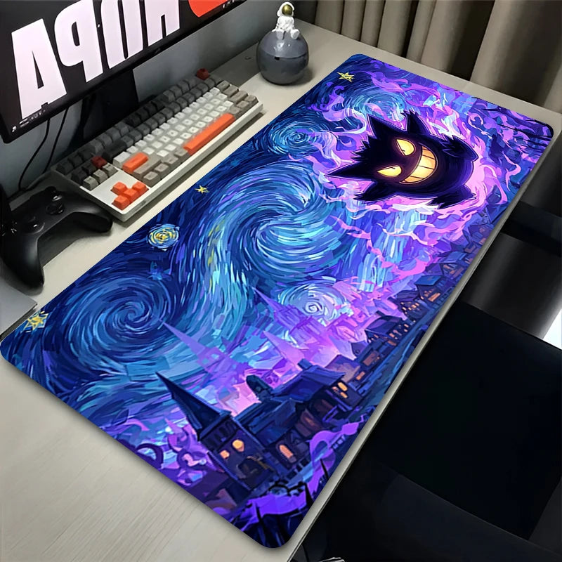 Mousepad Large Gaming Pc Accessories P-Pokemon Gengar Anime Mouse Pad Computer Gamer Cabinet Keyboard LockEdge Desk Mat