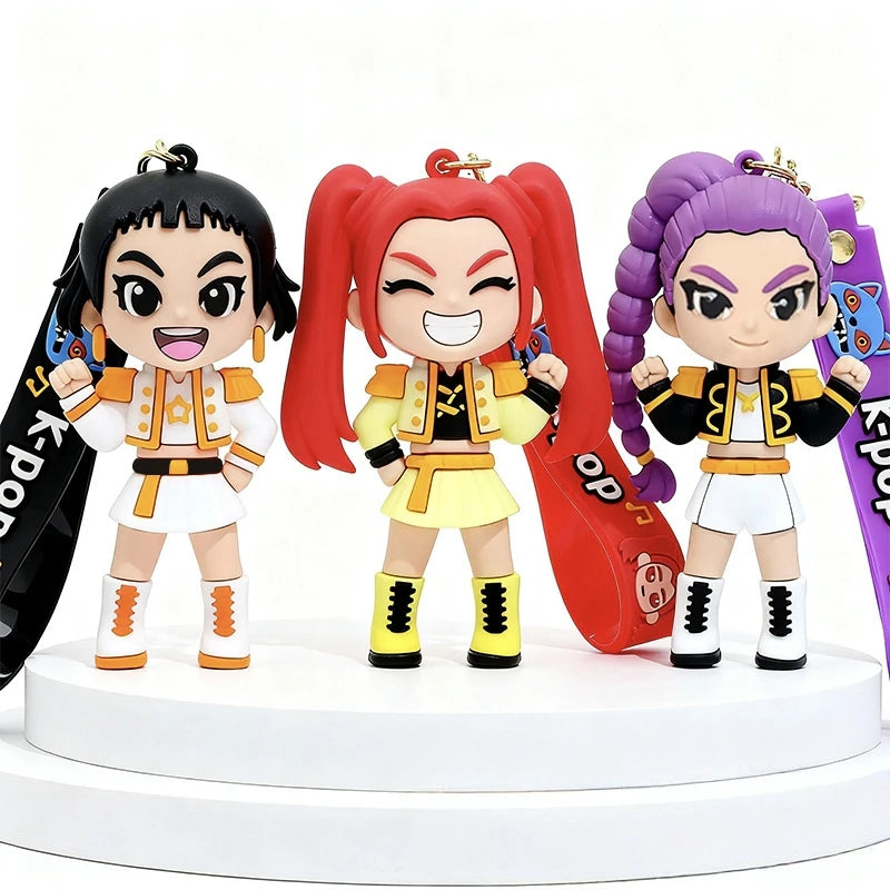 2026 K-pop Idol Group Keychain Rumi Mira Zoey Anime Figure Keyrings PVC Backpack Pendant Birthday Chiritmas Gift Party Favors 키링