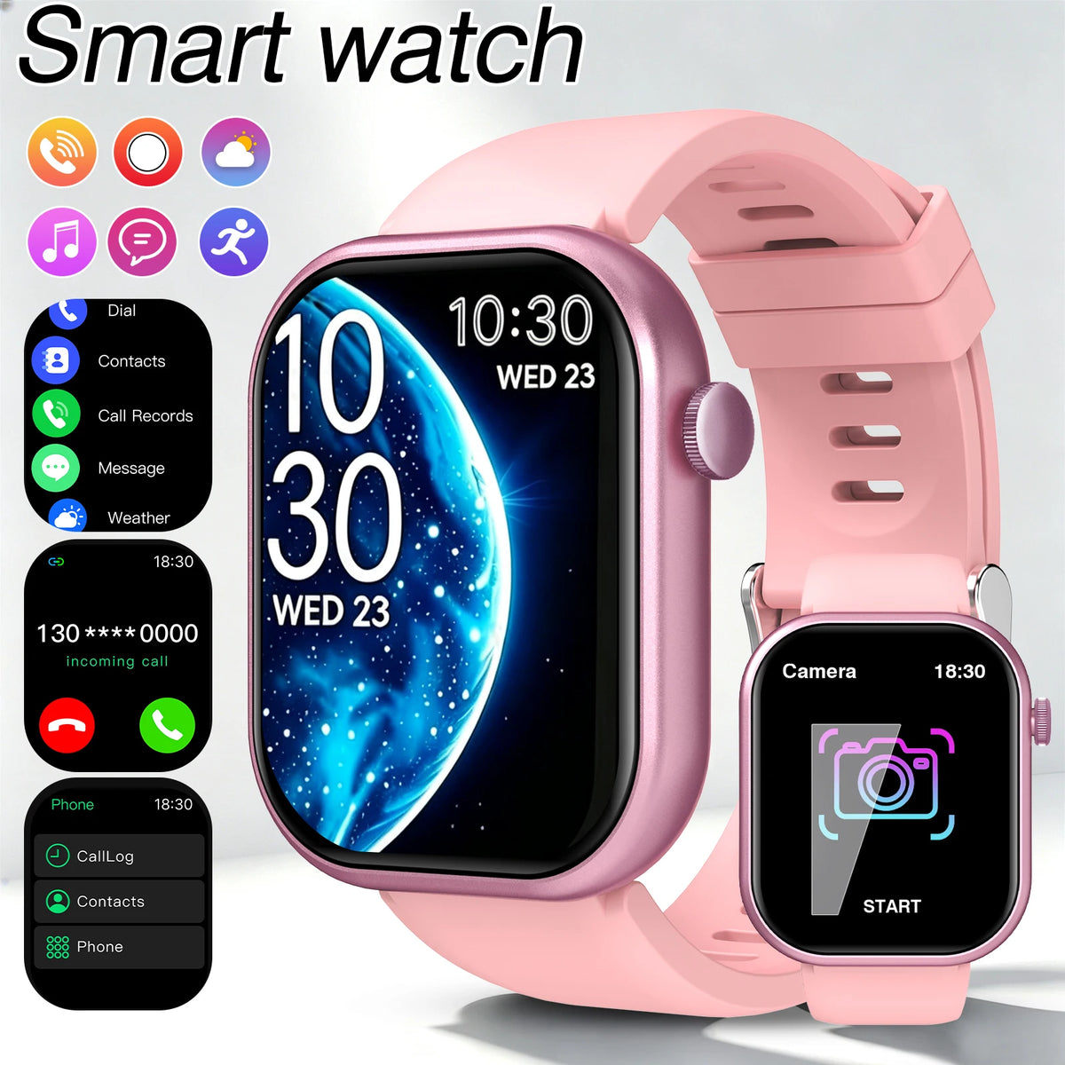 2026 New Smart Watch,HD Touch Screen Smart Watch,Wireless Call, Music Control, Fitness Tracker, Remote Camera, Multi-Sport Modes, Sedentary Reminder,  Suitable for Android & IPhone