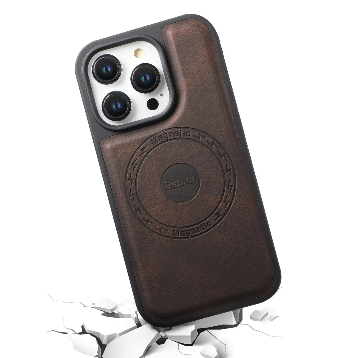 Frosted Faux Leather Magnetic Wireless Charging Case for iPhone 17 Pro Max