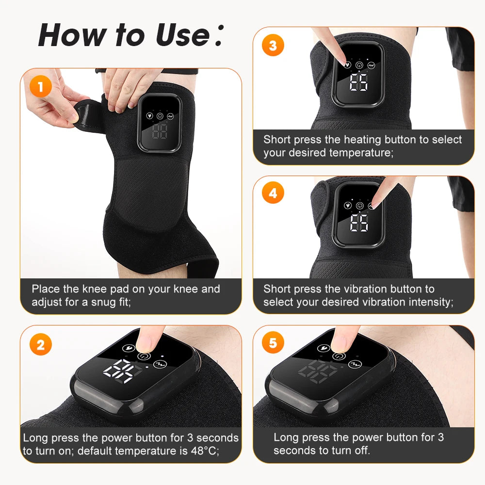 Electric Heating Shoulder Knee Massager with 3 Levels Vibration Muscle Relax Belt for Arm Enlarge Size for Shoulder