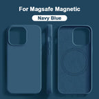 Luxury For Magsafe Wireless Charge Case For Apple iPhone 15 14 13 11 16 17 Pro Max 17 Air Plus Liquid Silicone Shockproof Cover