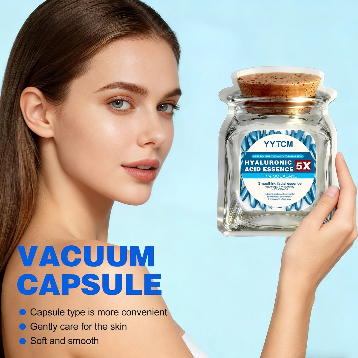 Hyaluronic Acid Deep Moisturizing Capsule Essence, Deep Moisturizing and Brightening Skin Essence 18/30/48/60/90/180 Capsules