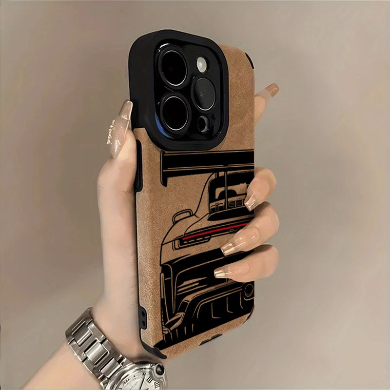 Cool Sports Car Phone Case For iPhone 18 Pro Max 17 16 15 Plus 14 13 12 11 17 Pro Air XR X XS 7 Plus SE 2022 Faux Leather Cover
