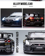 1/32 Nissan Skyline GTR R35 Nismo GT3 Racing Toy Car Model For Children RMZ CiTY Diecast Alloy Miniature Sound Light Collection