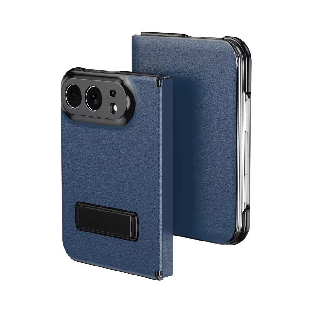 Luxury Leather Magnetic Alloy Bracket Phone Case For iPhone Duo 18 Fold Anti-Drop Shockproof Protective Cover 2 sold byBaiYiS Di