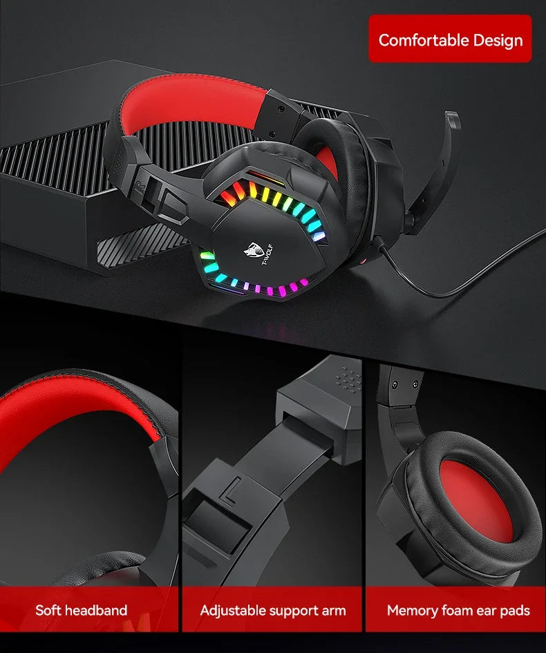 2026 NEW 5-in-1 Set Gaming Combo Keyboard 4-color Breathing Light Mouse 3.5mm Gaming Headset Gaming Speaker Anti-slip Mouse Pad
