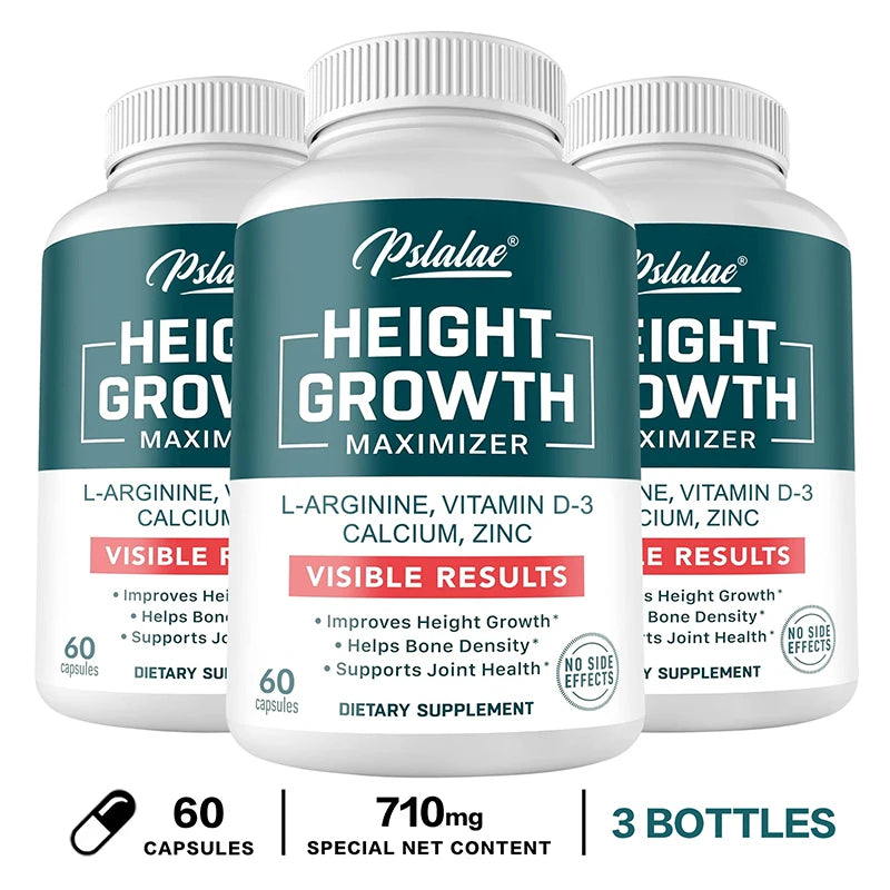 Natural Height Growth Maximizer for Kids, Teens and Adults Zinc and Calcium Increase Peak Height Supplement Bone Strength