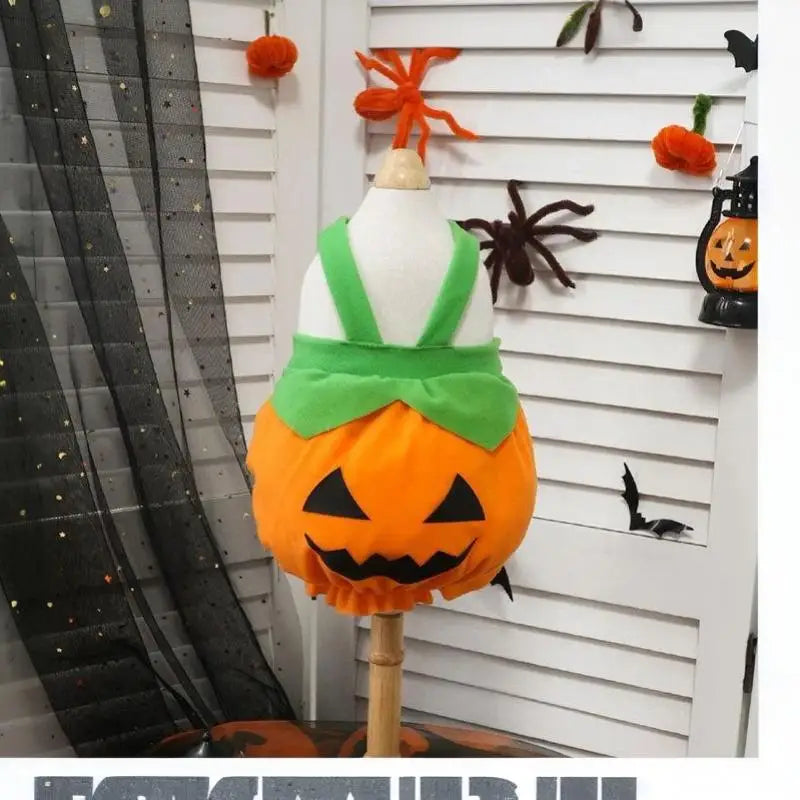 Halloween Pumpkin Pet Costume Cute Pet Dress Funny Pumpkin Outfit Clothes For Small Dogs Cats Teddy Poodle Bichon Party Clothing