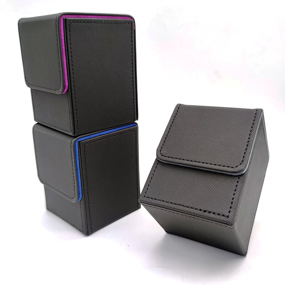 Card Fit For 100+Single Sleeved Cards  , Leather Trading Commander Deck Box Compatible With  Card Deck,Game Card Box