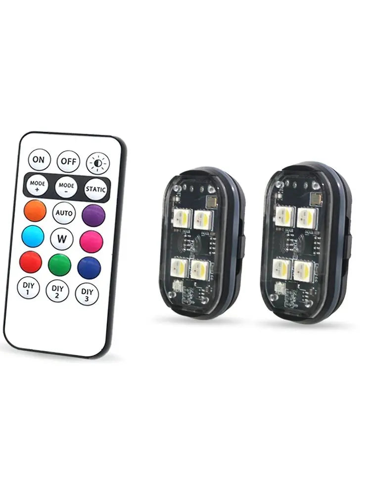 2/4/6x 8colors Car Interior Decorative Light, Car Interior Ambient Light with Remote Control, Long Standby Car Decorative Light,