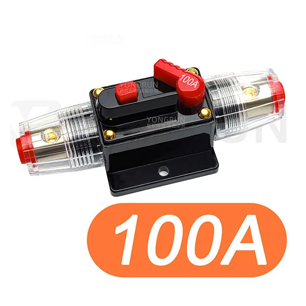 Circuit Breaker 20A to 300A Manual Reset for Car Audio System Waterproof Marine Circuit Breaker Reset Fuse 12V- 48V DC 40A 60A